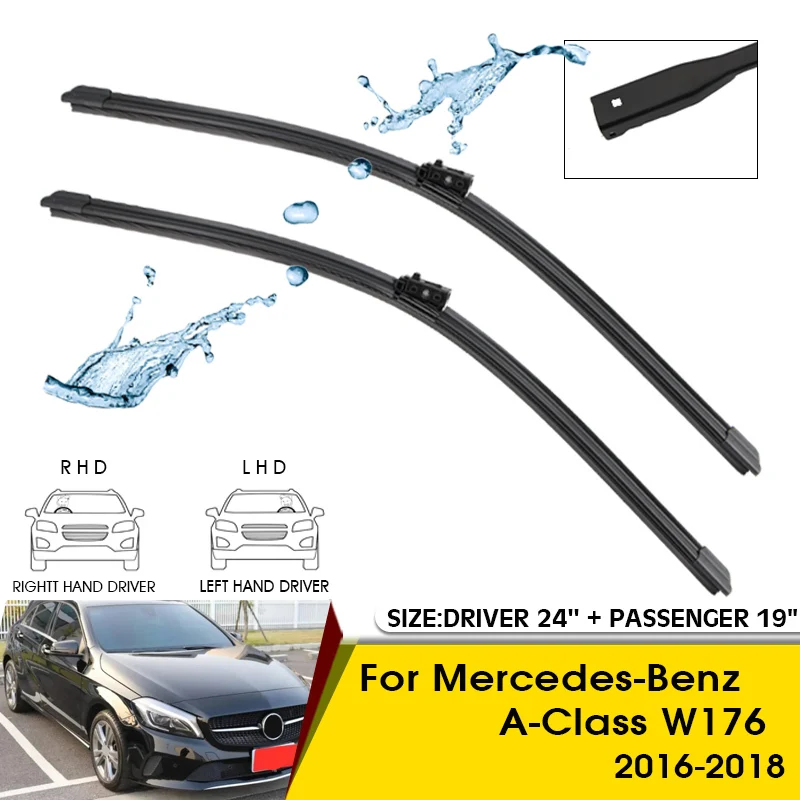 Car Wiper Blade For Mercedes-Benz A-Class W176 2016-2018 Windshield Windscreen Front Window Blades 24"+19" Car Accessories
Car Wiper Blade For Mercedes-Benz A-Class W176 2016-2018 Windshield Windscreen Front Window Blades 24"+19" Car Accessories