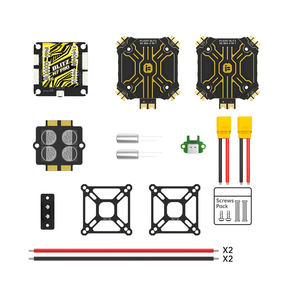 iFlight BLITZ H7 Pro Combo Set with BLITZ E80 Pro 4-IN-1 ESC (With CNC Alum Cover / Without CNC Alum Cover) for FPV Parts
iFlight BLITZ H7 Pro Combo Set with BLITZ E80 Pro 4-IN-1 ESC (With CNC Alum Cover / Without CNC Alum Cover) for FPV Parts