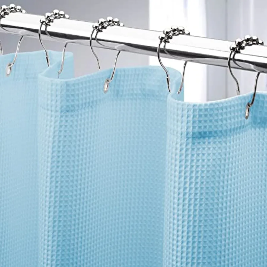Baby Blue Shower Curtain Fabric, Waffle Shower Curtain Polyester, Heavy Duty 240GSM, Hotel Quality Bathroom Shower Curtains, 72
Baby Blue Shower Curtain Fabric, Waffle Shower Curtain Polyester, Heavy Duty 240GSM, Hotel Quality Bathroom Shower Curtains, 72