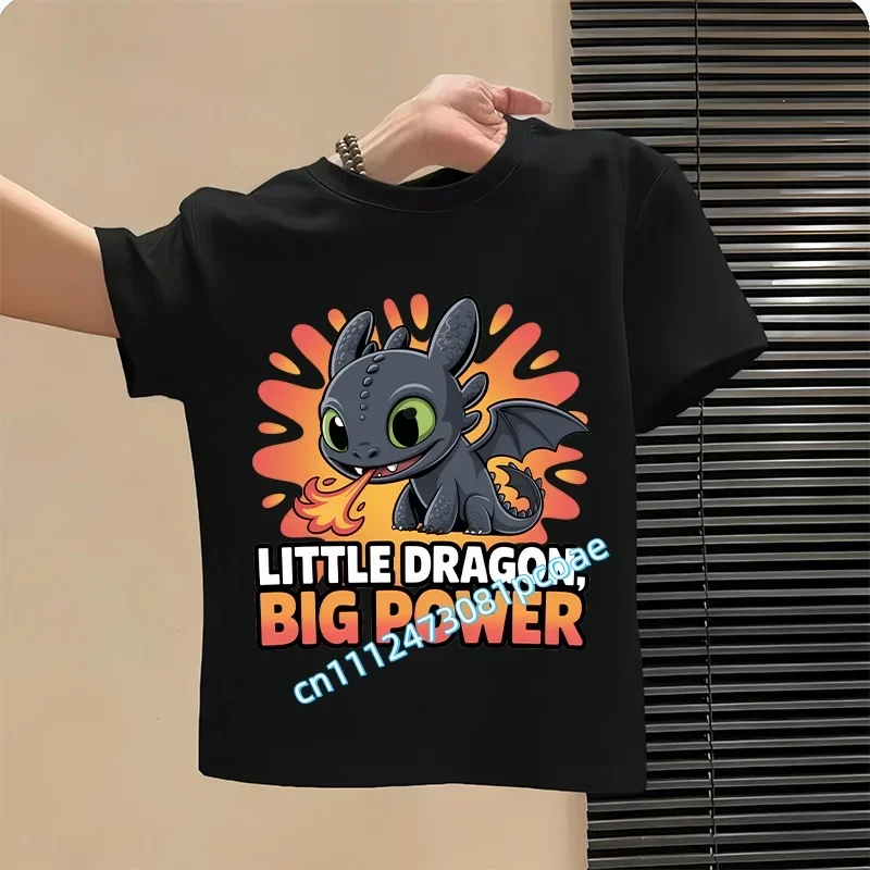 New children's pure cotton short-sleeved Dragon Tamer summer T-shirt for boys, sport shirt, casual top with cartoon print
New children's pure cotton short-sleeved Dragon Tamer summer T-shirt for boys, sport shirt, casual top with cartoon print