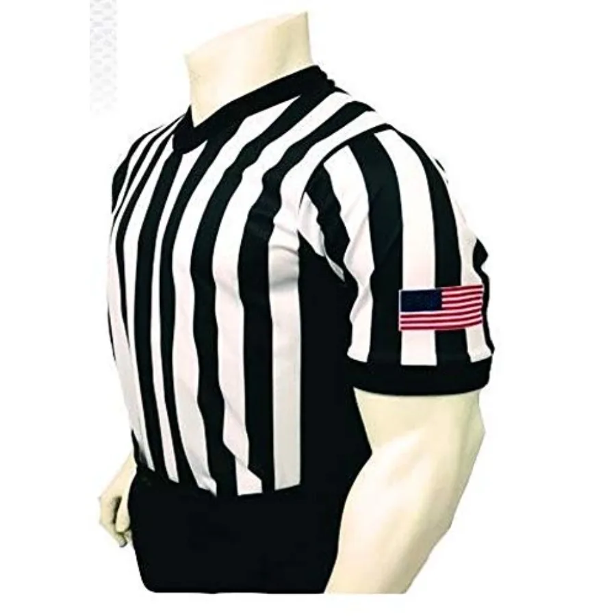 Smitty USA201-607 Men's Basketball V-Neck Body Flex Referee Shirt with Side Panel - with USA Flag - Made in The USA
Smitty USA201-607 Men's Basketball V-Neck Body Flex Referee Shirt with Side Panel - with USA Flag - Made in The USA