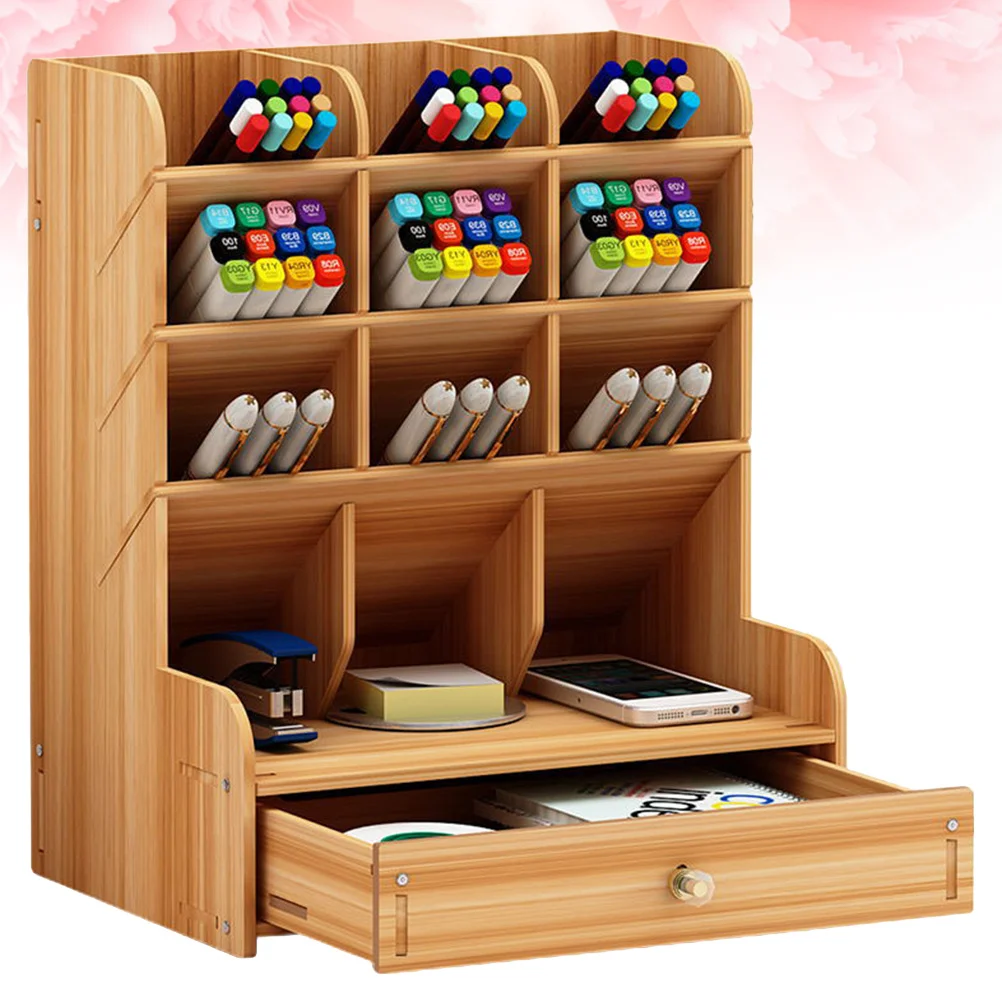 Multi-Functional Wooden Pen Storage Box Smooth Surface Space-Saving Desk Organizer for Office Supplies Home Organization Cherry
Multi-Functional Wooden Pen Storage Box Smooth Surface Space-Saving Desk Organizer for Office Supplies Home Organization Cherry