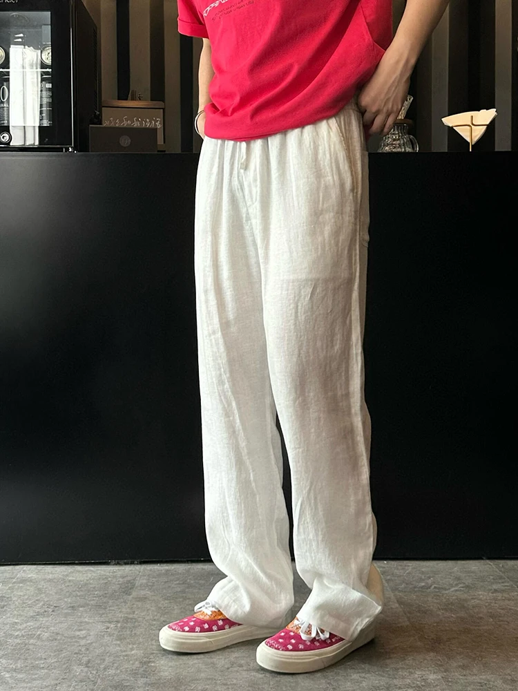 Белые льняные повседневные брюки для мужчин, летние, тонкие, прямого кроя, широкие, струящиеся, больших размеров, повседневные брюки для высоких, из хлопка и льна
Белые льняные повседневные брюки для мужчин, летние, тонкие, прямого кроя, широкие, струящиеся, больших размеров, повседневные брюки для высоких, из хлопка и льна