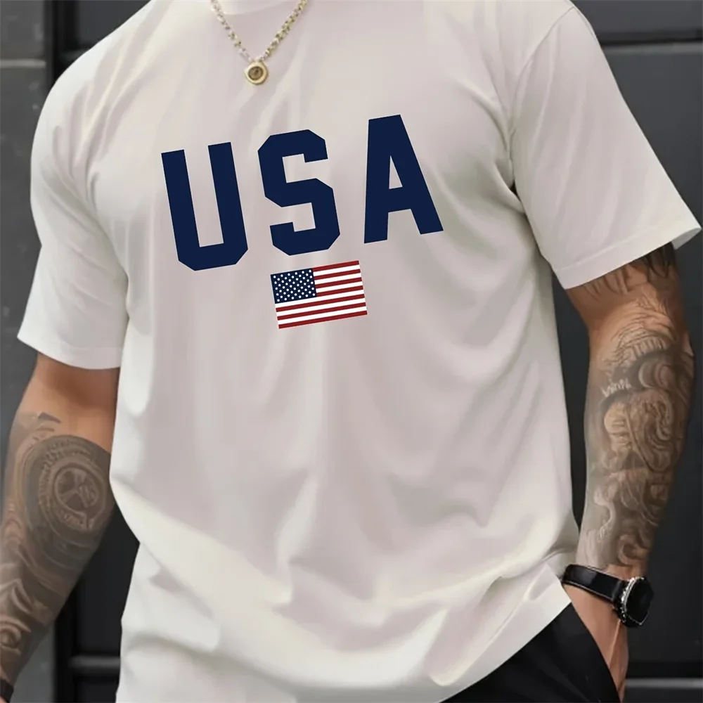 Mens Summer Crew Neck Alphabet Pattern Short Sleeve T-Shirt Slight Stretch, Regular Fit, Casual Breathable Polyester Fabric 
Mens Summer Crew Neck Alphabet Pattern Short Sleeve T-Shirt Slight Stretch, Regular Fit, Casual Breathable Polyester Fabric