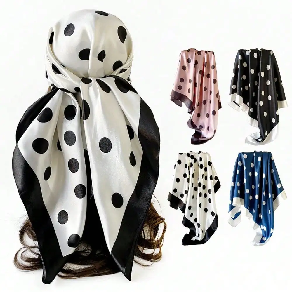 Polka dot silk scarf 90cm women's new headscarf, imitation silk satin satin square scarf, printed square scarf, silk scarf, smooth fabric, headscarf, binding bag, decorative silk scarf and scarf suitable for daily use
Polka dot silk scarf 90cm women's new headscarf, imitation silk satin satin square scarf, printed square scarf, silk scarf, smooth fabric, headscarf, binding bag, decorative silk scarf and scarf suitable for daily use