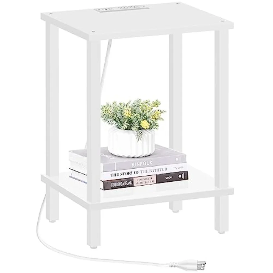 End Table with Charging Station Small Side Table with Outlets Nightstand Bedside Table 2-Tier Storage Shelf for Small Space Liv
End Table with Charging Station Small Side Table with Outlets Nightstand Bedside Table 2-Tier Storage Shelf for Small Space Liv