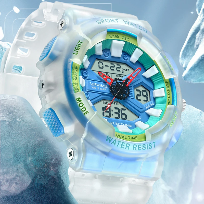 Fairwhale 4370 Trendy Electronic Multifunctional Timing Date Time Stopwatch Semi Transparent Strap Watches for Man Reloj Hombre
Fairwhale 4370 Trendy Electronic Multifunctional Timing Date Time Stopwatch Semi Transparent Strap Watches for Man Reloj Hombre