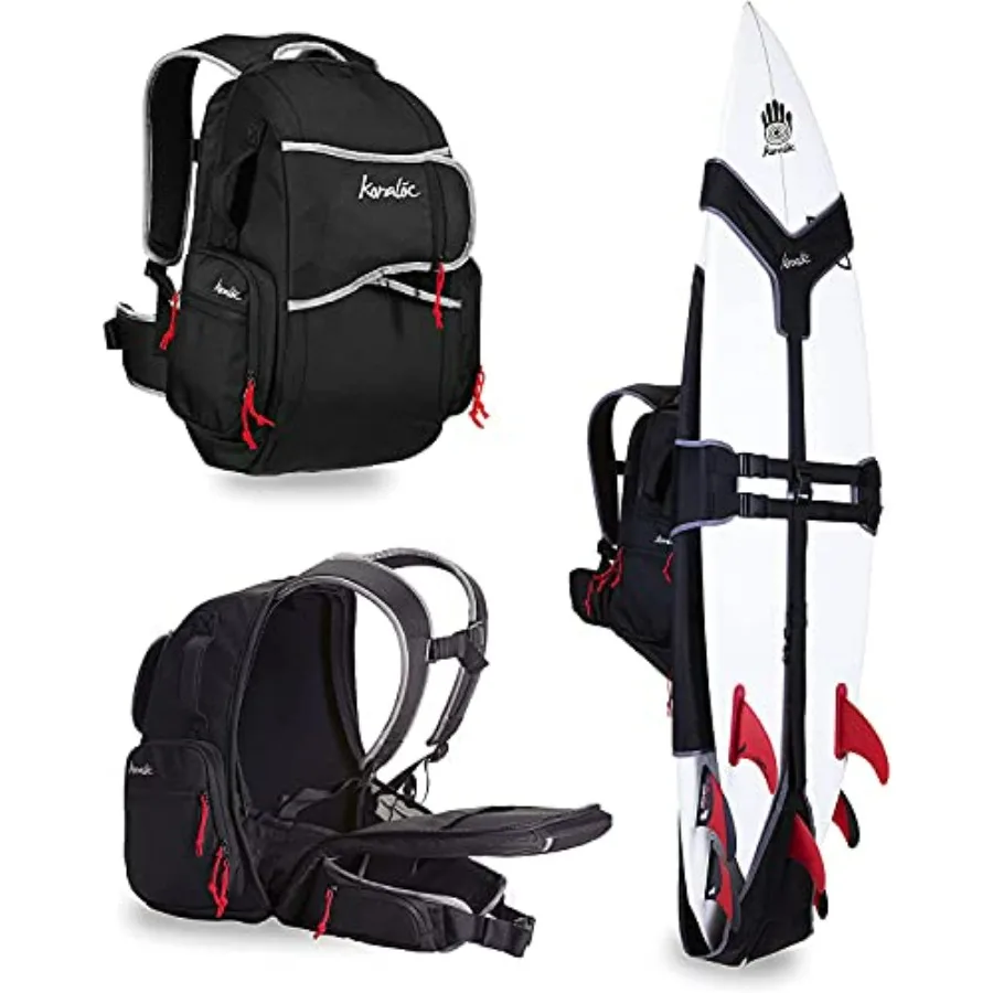 Surf Backpack - Hands Free Surfboard Bag for Travel, Nylon Material, Black Color, Holds Up to 3 Boards with Padded Protection
Surf Backpack - Hands Free Surfboard Bag for Travel, Nylon Material, Black Color, Holds Up to 3 Boards with Padded Protection