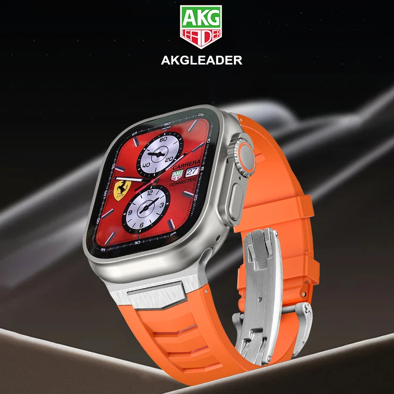 AKGLEADER AW mech Connector Fluororubber watch band for Apple Watch Ultra 1/2 49mm band for Ultra 9 45mm 42mm smart watch strap
AKGLEADER AW mech Connector Fluororubber watch band for Apple Watch Ultra 1/2 49mm band for Ultra 9 45mm 42mm smart watch strap