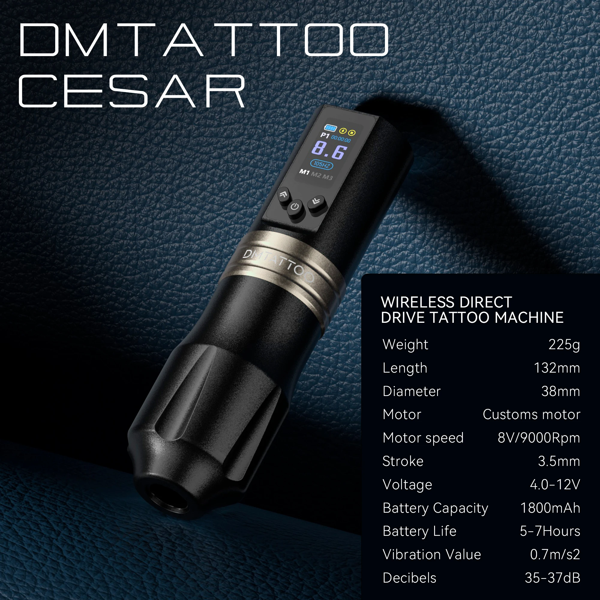 Беспроводная вращающаяся тату-машинка DM Cesar, 1800 мАч, OLED-экран, ход 3,5 мм, профессиональная ручка для татуировки для начинающих, поставка татуировки
Беспроводная вращающаяся тату-машинка DM Cesar, 1800 мАч, OLED-экран, ход 3,5 мм, профессиональная ручка для татуировки для начинающих, поставка татуировки