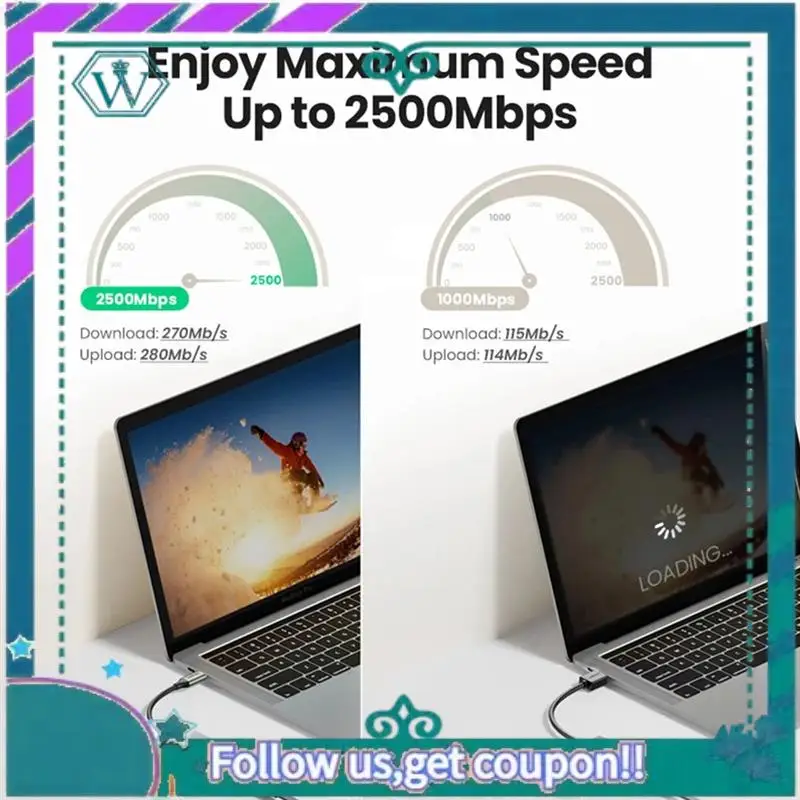Модернизированный сетевой адаптер USB 2500 Мбит/с Ethernet-адаптер 2,5 Гбит/с Gigabit Lan USB C к сетевой карте RJ45 для ноутбука Windows
Модернизированный сетевой адаптер USB 2500 Мбит/с Ethernet-адаптер 2,5 Гбит/с Gigabit Lan USB C к сетевой карте RJ45 для ноутбука Windows