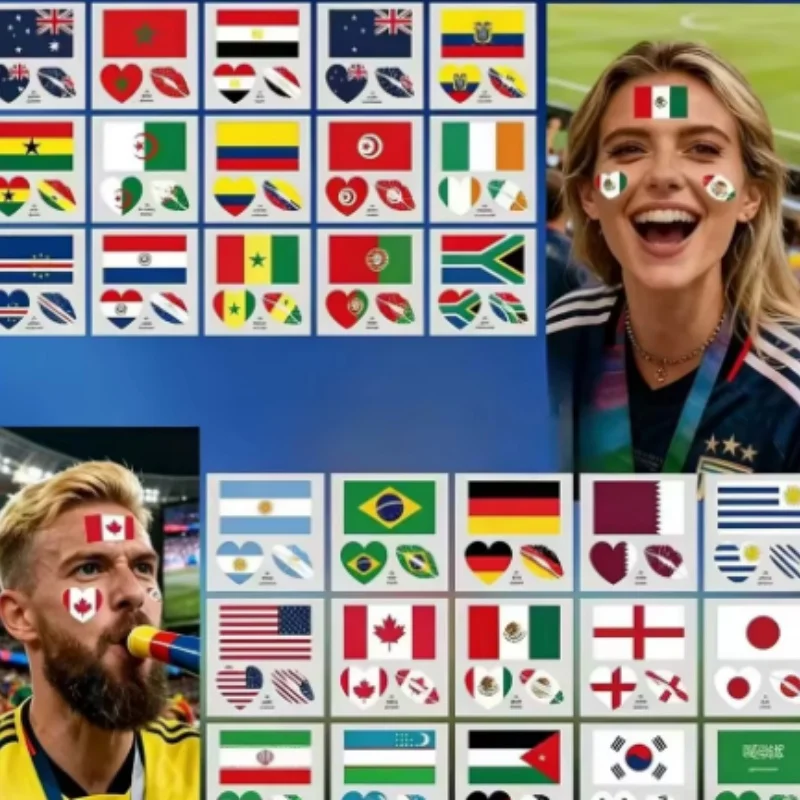 5PCS Temporary Tattoo Sticker Multi-Use Country Flags for All Football Tournaments Face & Body Waterproof Decals for Soccer Fans
5PCS Temporary Tattoo Sticker Multi-Use Country Flags for All Football Tournaments Face & Body Waterproof Decals for Soccer Fans