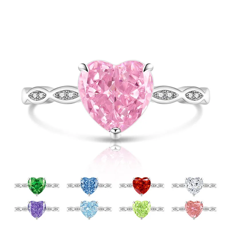 Женское кольцо из стерлингового серебра 925 пробы, милое романтическое блестящее ледяное цветочное огранка в форме сердца с цирконом, ювелирные изделия мечты 
Женское кольцо из стерлингового серебра 925 пробы, милое романтическое блестящее ледяное цветочное огранка в форме сердца с цирконом, ювелирные изделия мечты