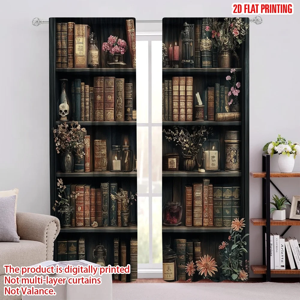 2pcs 2D flat printing Window Treatment Curtains Retro Bookshelf Skull Durable Polyester,Without Electricity Birthday Party
2pcs 2D flat printing Window Treatment Curtains Retro Bookshelf Skull Durable Polyester,Without Electricity Birthday Party