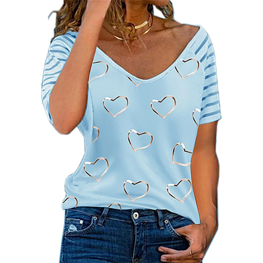 2024 New European and American Large Women's Love Printed Round Neck Short sleeved T-shirt for Women
2024 New European and American Large Women's Love Printed Round Neck Short sleeved T-shirt for Women