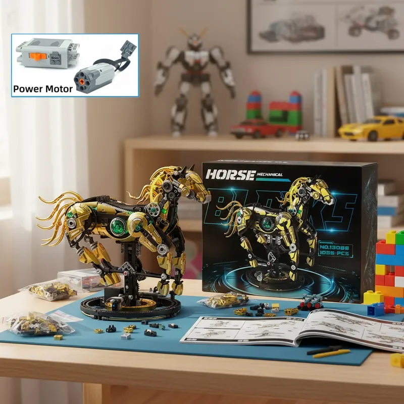 DIY NEW Mechanical Horse Animal Building Blocks Set MOC Kit Construction Model Gifts for Kids birthday Gifts 1055PCS
DIY NEW Mechanical Horse Animal Building Blocks Set MOC Kit Construction Model Gifts for Kids birthday Gifts 1055PCS
