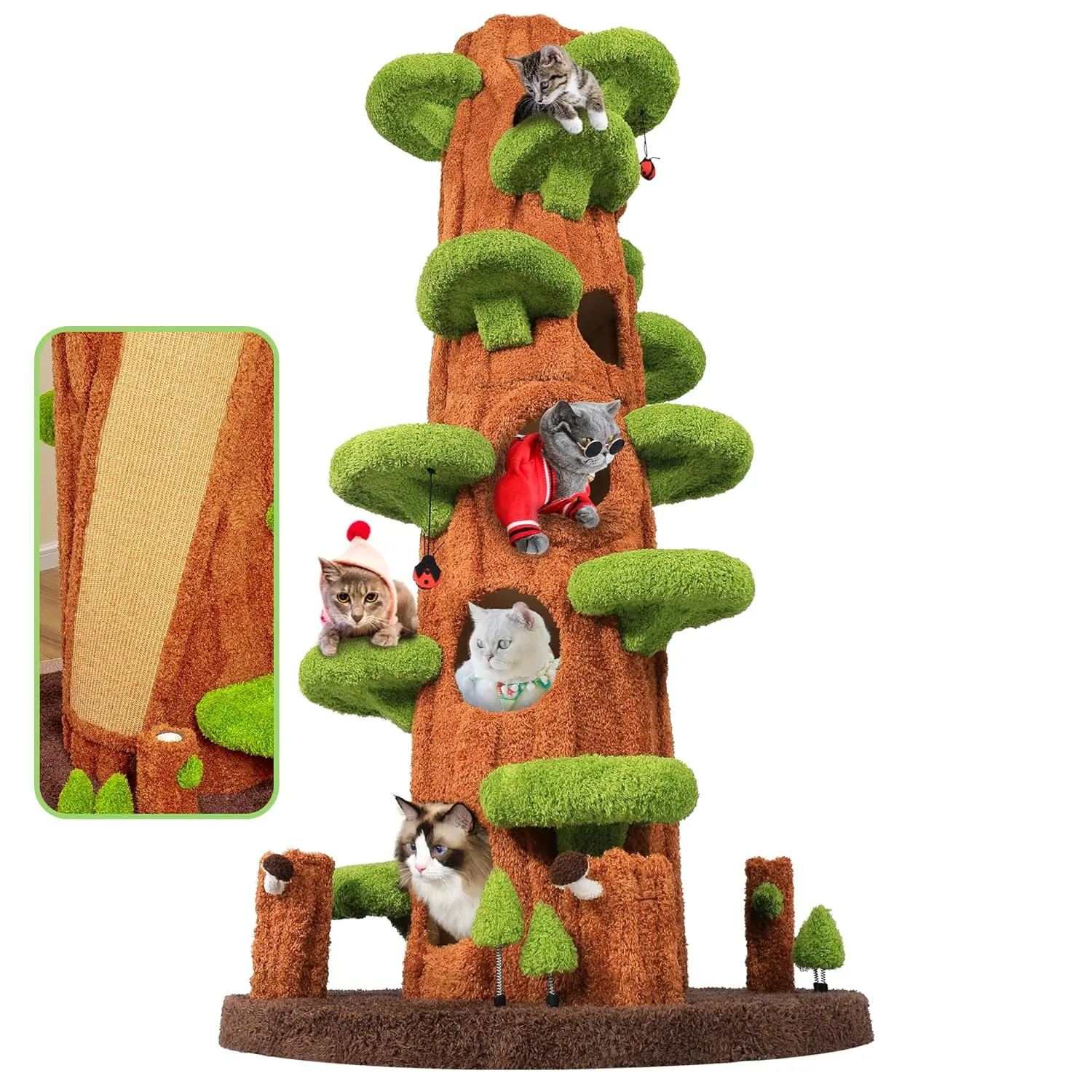 90.5" Cat Tree Tower Scratching Post Sisal Pad Platforms Toys Condo Indoor Kittens, Customized
90.5" Cat Tree Tower Scratching Post Sisal Pad Platforms Toys Condo Indoor Kittens, Customized
