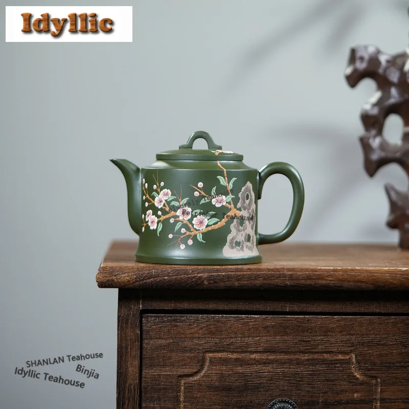 310ml Authentic Yixing Purple Clay Teapots Master Handmade Plum Bossom Pot Raw Ore Green Mud Kettle Chinese Zisha Tea Set Gift
310ml Authentic Yixing Purple Clay Teapots Master Handmade Plum Bossom Pot Raw Ore Green Mud Kettle Chinese Zisha Tea Set Gift