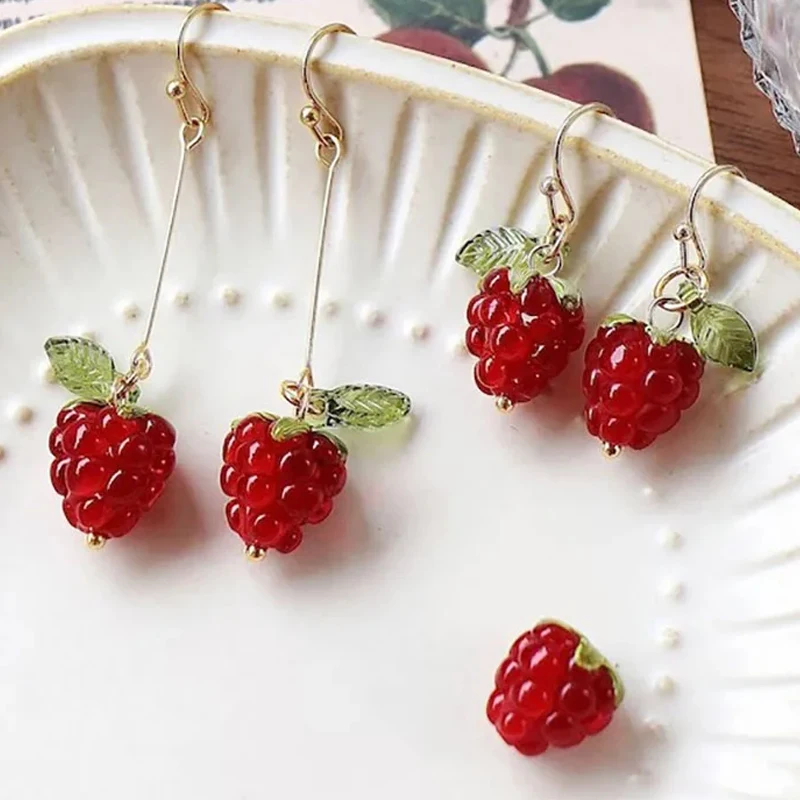 Lovely Small Raspberry Earrings for Women Green Leaves White Flower Red Berry Fruit Earrings Delicate Design Ear Accessories
Lovely Small Raspberry Earrings for Women Green Leaves White Flower Red Berry Fruit Earrings Delicate Design Ear Accessories