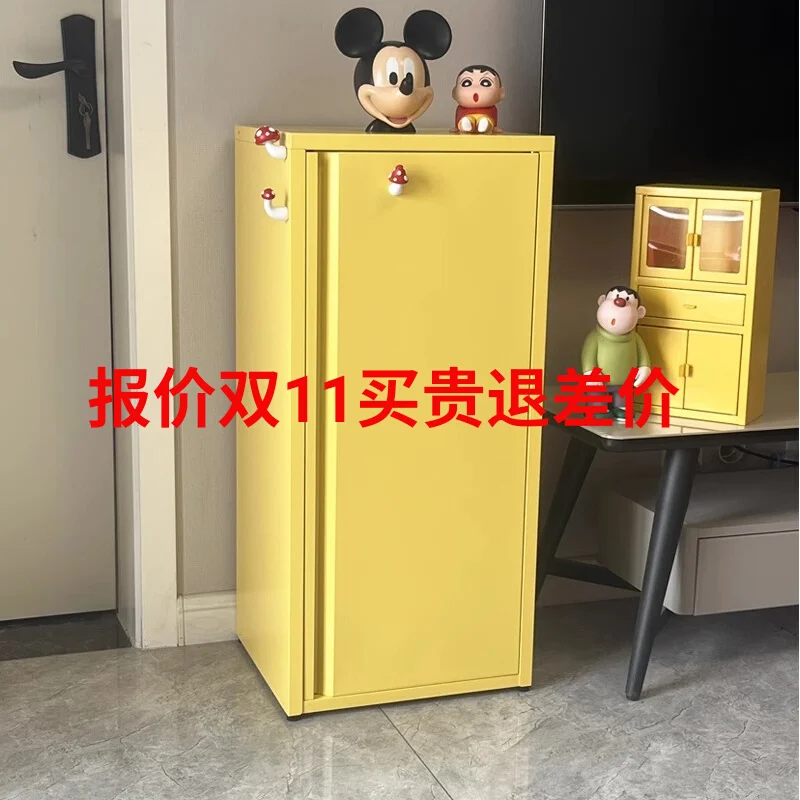 Bedroom storage cabinet Wrought iron children's bedside bookcase Macaron cream style household single door crevice living room l
Bedroom storage cabinet Wrought iron children's bedside bookcase Macaron cream style household single door crevice living room l