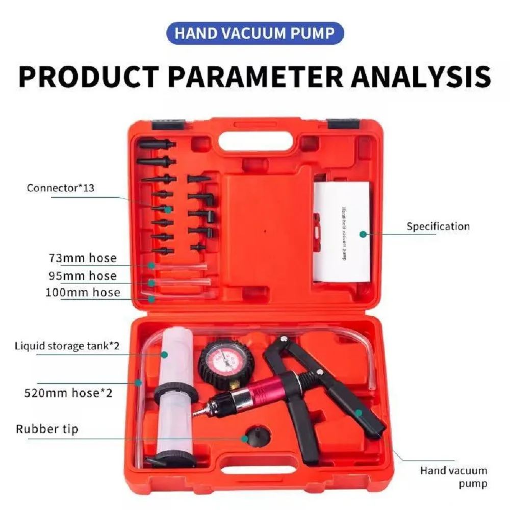 21 Pcs Auto Diagnostic-tool Car Auto Handheld Vacuum Pistol Pump Brake Bleeder Adaptor Fluid Reservoir Oil Tester Tools Kit
21 Pcs Auto Diagnostic-tool Car Auto Handheld Vacuum Pistol Pump Brake Bleeder Adaptor Fluid Reservoir Oil Tester Tools Kit