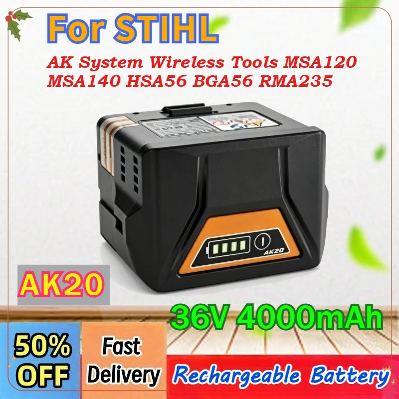 36V 4.0Ah 144Wh AK20 Rechargeable Battery For STIHL AK System Wireless Tools MSA120 MSA140 HSA56 BGA56 RMA235 Garden Machinery
36V 4.0Ah 144Wh AK20 Rechargeable Battery For STIHL AK System Wireless Tools MSA120 MSA140 HSA56 BGA56 RMA235 Garden Machinery