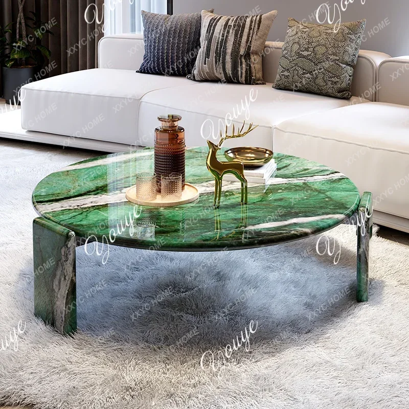 Luxury Stone Jadeite Round Coffee Table High-end Villa Living Room Natural Marble Coffee Table
Luxury Stone Jadeite Round Coffee Table High-end Villa Living Room Natural Marble Coffee Table