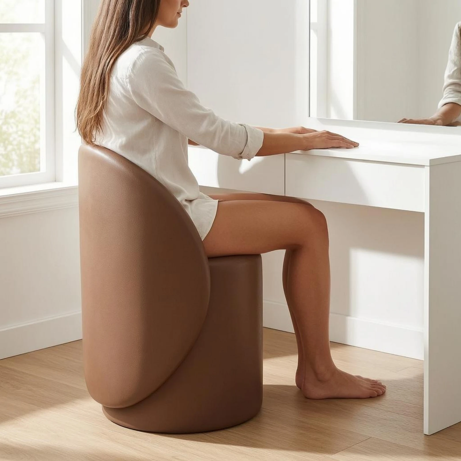 Upholstered Vanity Stool Cushioned Low-Back Vanity Chair Upholstered Makeup Chair Minimalist Home Seating Padded Seat
Upholstered Vanity Stool Cushioned Low-Back Vanity Chair Upholstered Makeup Chair Minimalist Home Seating Padded Seat