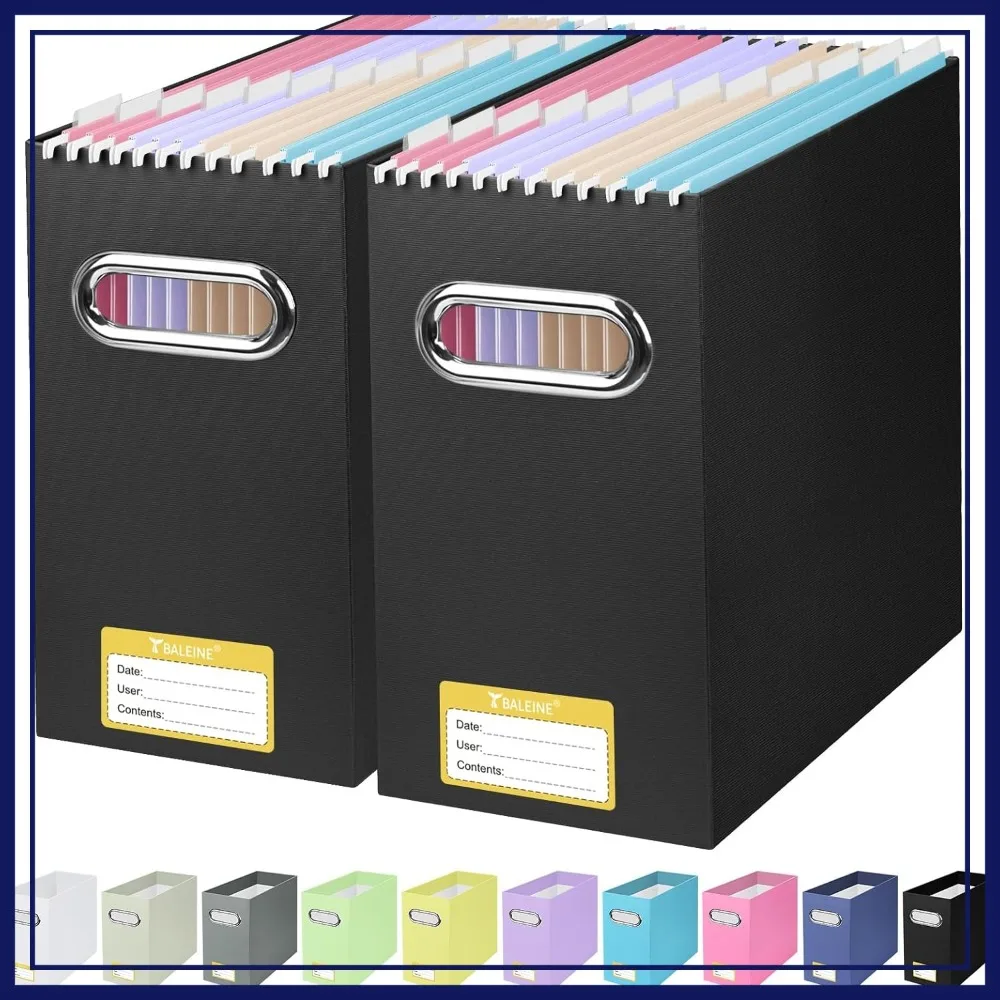 Portable Collapsible File Organizer Box with Handle, 2 Pack, Black, for Letter Size Documents, Home Office Storage
Portable Collapsible File Organizer Box with Handle, 2 Pack, Black, for Letter Size Documents, Home Office Storage