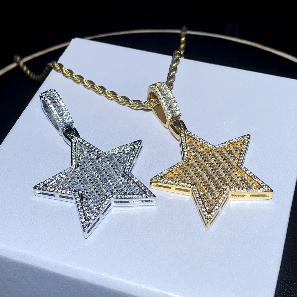 New Hot Iced Out Bling 5A Cubic Zirconia CZ Hip Hop Star Pendant Necklace For Men Women Fashion Jewelry
New Hot Iced Out Bling 5A Cubic Zirconia CZ Hip Hop Star Pendant Necklace For Men Women Fashion Jewelry