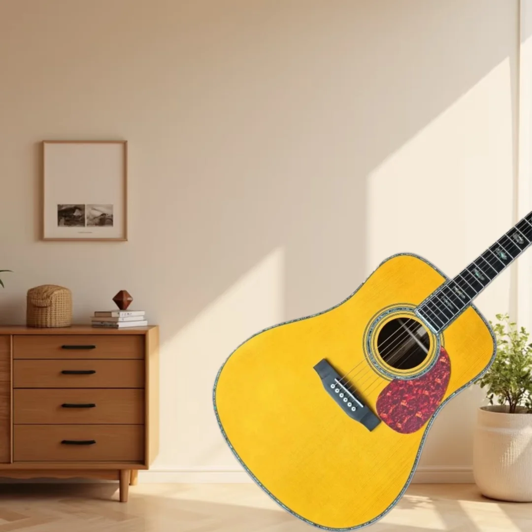 Acoustic Guitar D45 Series Solid Wood Yellow Ebony Grade 20 Neck Fir Body Warm and Bright Tone Good Feel Free Shipping
Acoustic Guitar D45 Series Solid Wood Yellow Ebony Grade 20 Neck Fir Body Warm and Bright Tone Good Feel Free Shipping