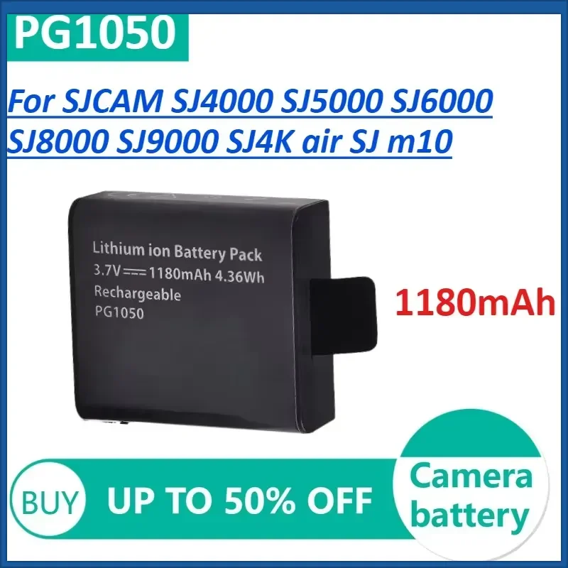 PG1050 1180mAh Lithium battery For SJCAM SJ5000 SJ6000 SJ8000 M10 EKEN 4K H8 H9 GIT-LB101 DBPOWER EX5000 Camera battery
PG1050 1180mAh Lithium battery For SJCAM SJ5000 SJ6000 SJ8000 M10 EKEN 4K H8 H9 GIT-LB101 DBPOWER EX5000 Camera battery