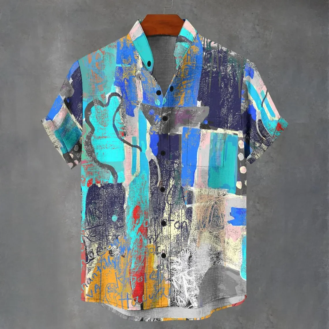 New European and American 3D fashion printed loose trendy linen short sleeved button up collar cardigan hot selling fashion item
New European and American 3D fashion printed loose trendy linen short sleeved button up collar cardigan hot selling fashion item
