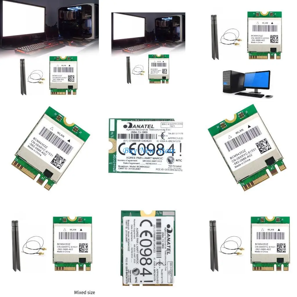 20CE Wireless Card BCM94352Z NGFF 1200Mbps 2.4G+5Ghz Net-work Adapter BT4.0
20CE Wireless Card BCM94352Z NGFF 1200Mbps 2.4G+5Ghz Net-work Adapter BT4.0