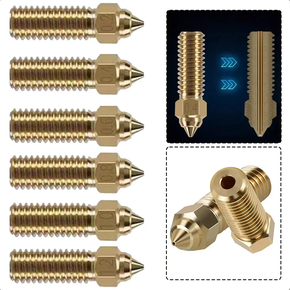 10PCS M6 Plated Copper Nozzle For 3D Printer Parts High Temperature Resistance M6 Thread Brass Nozzles For 3 S1 CR6 SE
10PCS M6 Plated Copper Nozzle For 3D Printer Parts High Temperature Resistance M6 Thread Brass Nozzles For 3 S1 CR6 SE