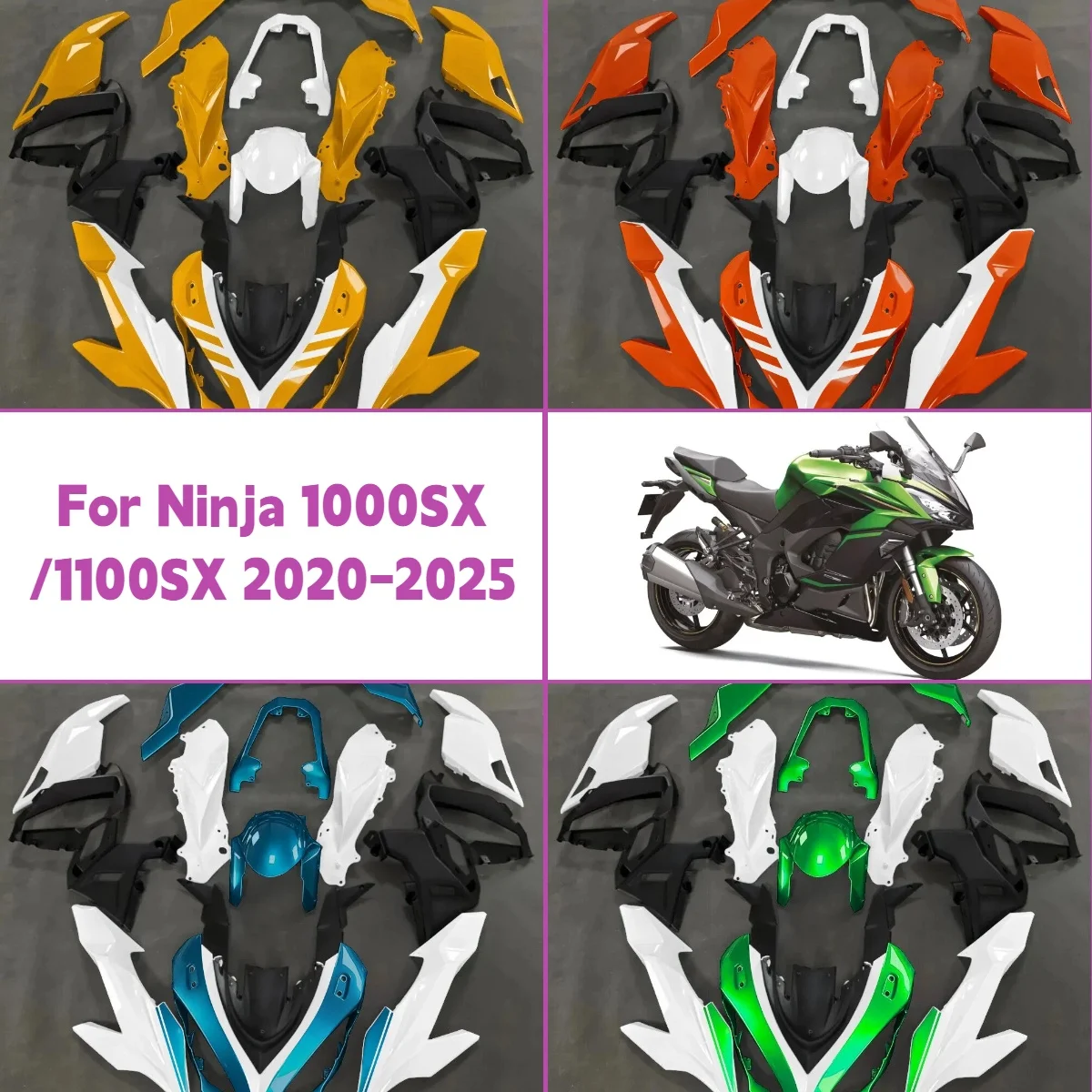 For 2020-2025 Kawasaki Ninja 1100SX New Style Injection Molded Motorcycle Fairings Panel Kit 20-25 Ninja1000SX Fairing Set
For 2020-2025 Kawasaki Ninja 1100SX New Style Injection Molded Motorcycle Fairings Panel Kit 20-25 Ninja1000SX Fairing Set