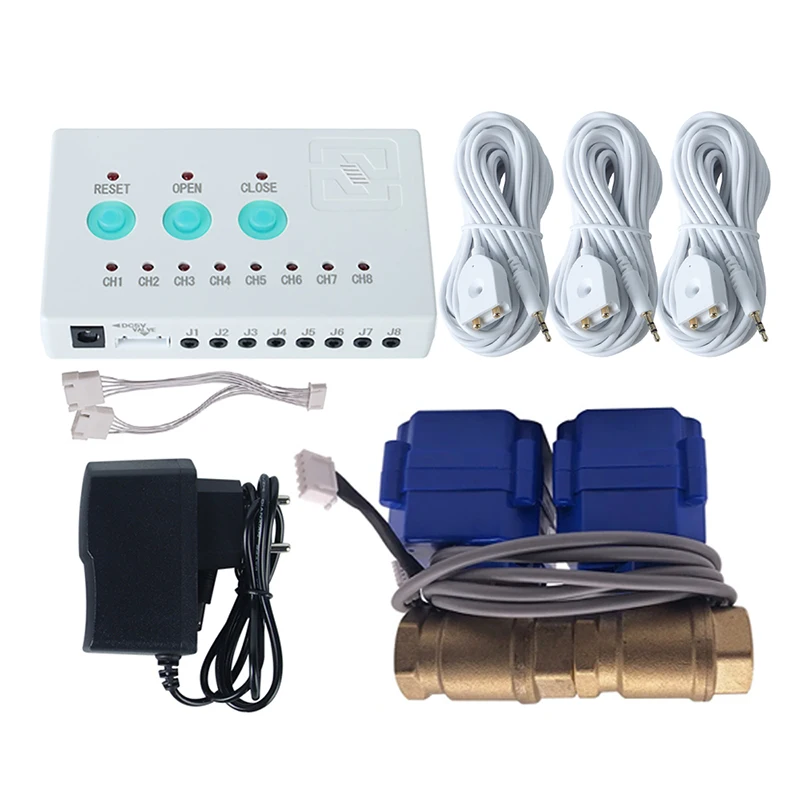Water Leakage Alarm Detector with 2pcs DN15 Smart Valves 3pcs 6-meters Water Sensor Against Overflow Leaking for Home Security
Water Leakage Alarm Detector with 2pcs DN15 Smart Valves 3pcs 6-meters Water Sensor Against Overflow Leaking for Home Security
