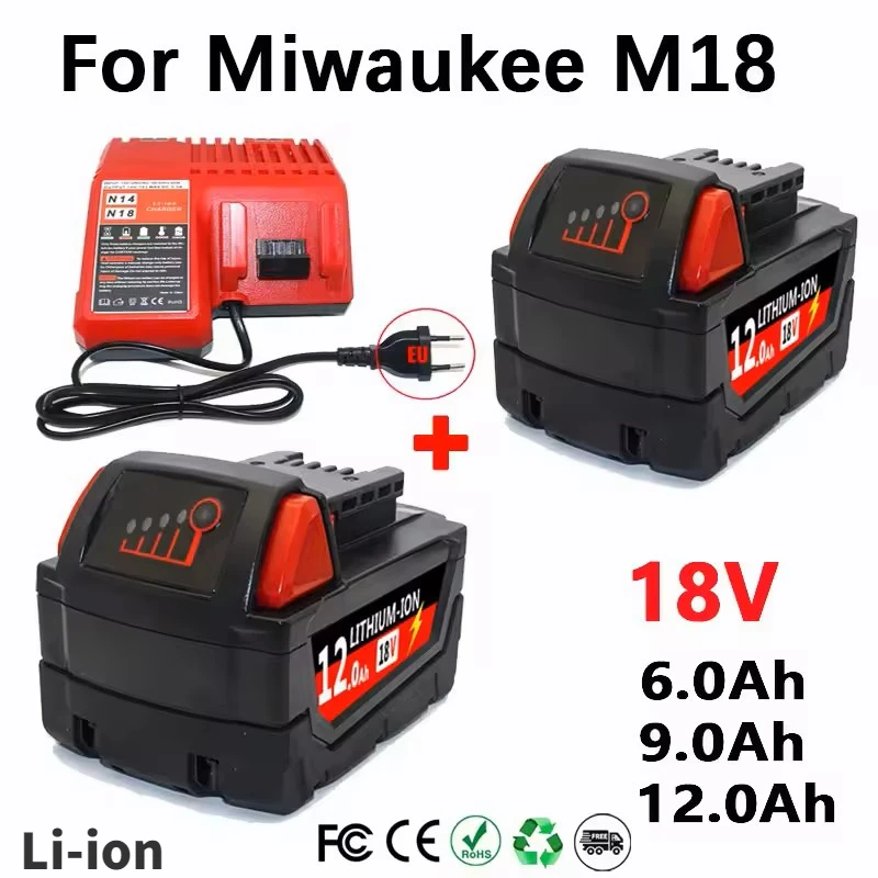 Для Milwaukee M18 6AH/9Ah12AH 18V Замена для Milwaukee M18B5 XC литий-ионный аккумулятор 48-11-1815 2604-20 48-11-1850 зарядное устройство
Для Milwaukee M18 6AH/9Ah12AH 18V Замена для Milwaukee M18B5 XC литий-ионный аккумулятор 48-11-1815 2604-20 48-11-1850 зарядное устройство