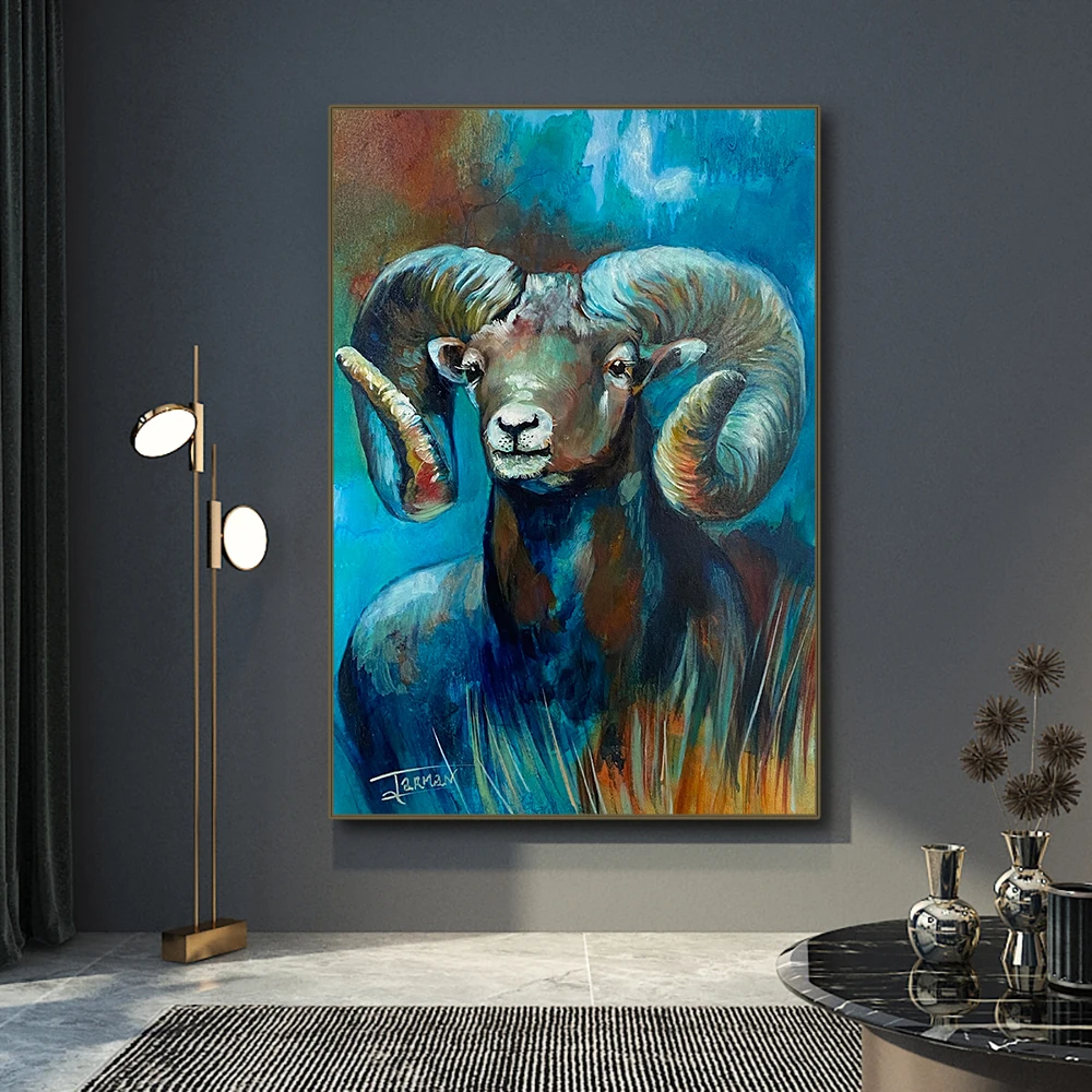 100% Handpainted The Blue GOAT Portrait Oil Painting On Canvas Handmade Sheep Animal Wall Art Oil Painting For Home Decoration
100% Handpainted The Blue GOAT Portrait Oil Painting On Canvas Handmade Sheep Animal Wall Art Oil Painting For Home Decoration