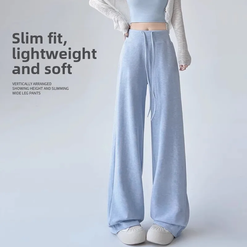 Off Thin Version Glutinous Pants Women Summer Thin Loose Drape Straight Casual Sports Sweatpants Comfortable All-Match
Off Thin Version Glutinous Pants Women Summer Thin Loose Drape Straight Casual Sports Sweatpants Comfortable All-Match