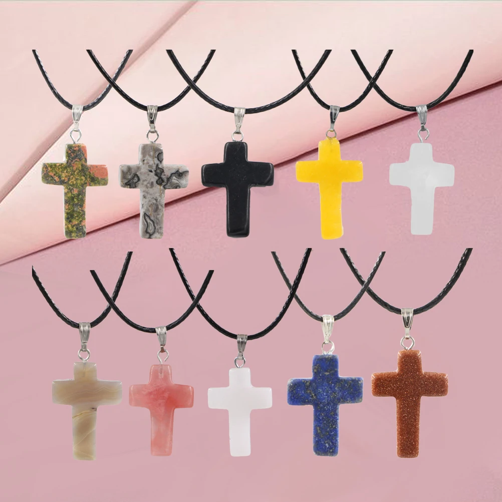 10Pcs Stone Cross Pendant Charms Crystal Alloy Handmade DIY Jewelry Making Necklace Bracelet Craft Accessories
10Pcs Stone Cross Pendant Charms Crystal Alloy Handmade DIY Jewelry Making Necklace Bracelet Craft Accessories