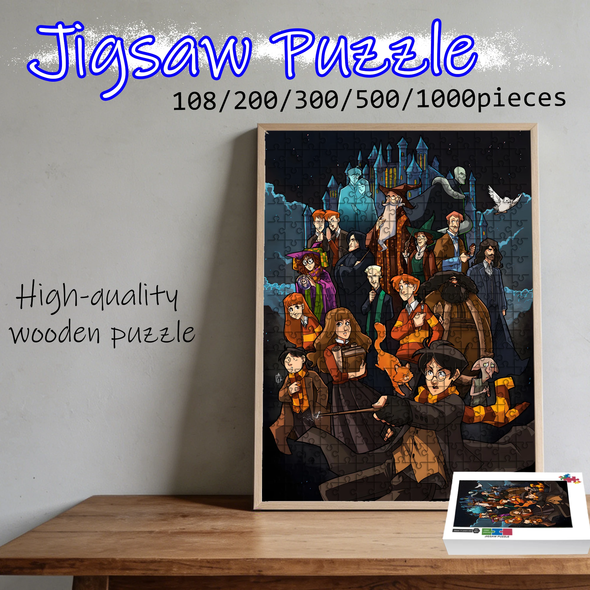 Wooden Jigsaw Puzzle 108/200/300/500/1000 Pcs, Hogsmeade Village Winter Scene Puzzle, Harry Potter Wizarding World Art for Fans
Wooden Jigsaw Puzzle 108/200/300/500/1000 Pcs, Hogsmeade Village Winter Scene Puzzle, Harry Potter Wizarding World Art for Fans