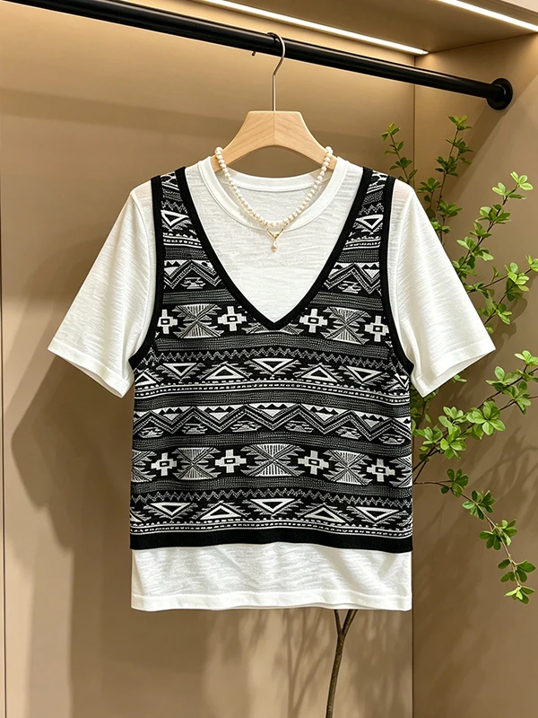 plus Size Women's Summer Knitted Short Sleeve T-Shirt Loose Fit Versatile Slimming Top Korean Style Breathable Comfortable
plus Size Women's Summer Knitted Short Sleeve T-Shirt Loose Fit Versatile Slimming Top Korean Style Breathable Comfortable