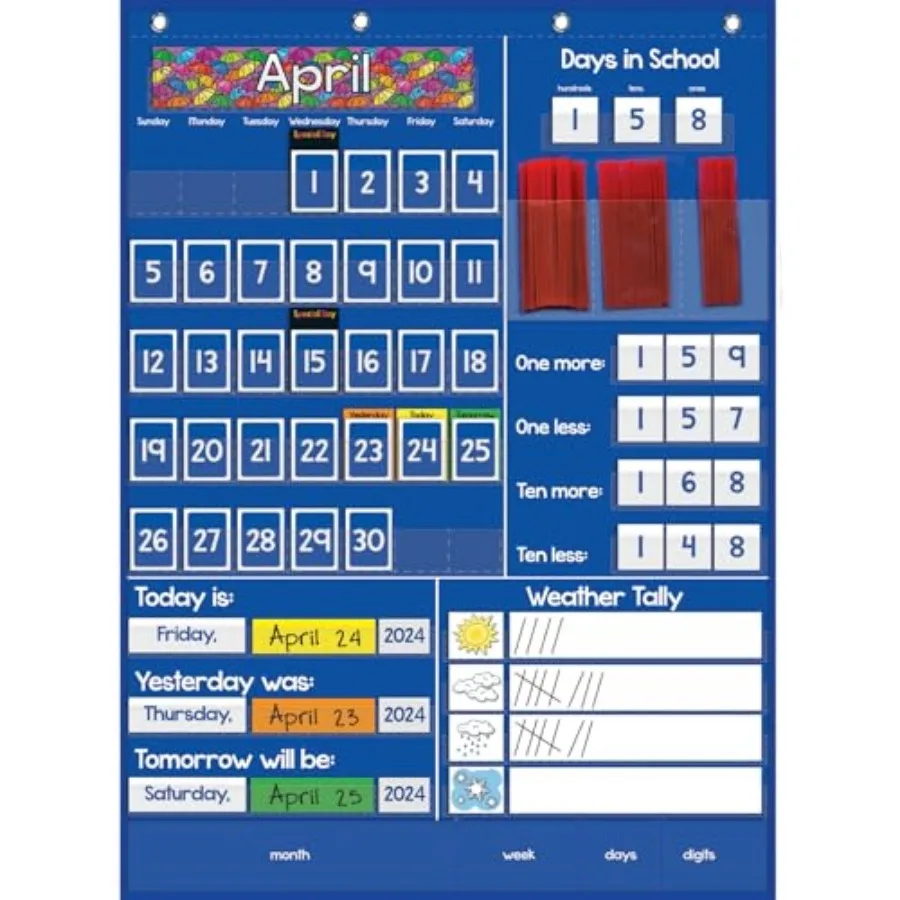 All About Today Pocket Chart - 22" x 30" - Grades K-3- Daily Classroom Calendar Interactive and Engaging Classroom Poster Homes
All About Today Pocket Chart - 22" x 30" - Grades K-3- Daily Classroom Calendar Interactive and Engaging Classroom Poster Homes