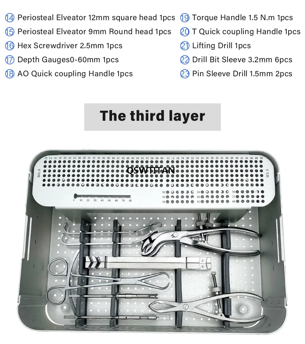 QSWTITAN Набор инструментов для перелома верхних конечностей, стопорная пластина, инструмент, ортопедический хирургический инструмент, набор пластин A0
QSWTITAN Набор инструментов для перелома верхних конечностей, стопорная пластина, инструмент, ортопедический хирургический инструмент, набор пластин A0