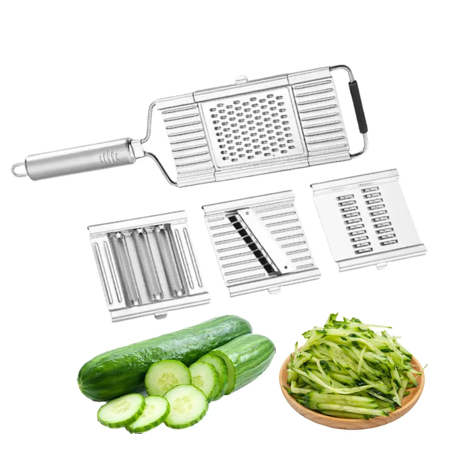 4-in-1 Stainless Steel Vegetable Slicer Manual Multifunctional Interchangeable Vegetable Chopper Kitchen Cooking Veggie Chopper
4-in-1 Stainless Steel Vegetable Slicer Manual Multifunctional Interchangeable Vegetable Chopper Kitchen Cooking Veggie Chopper