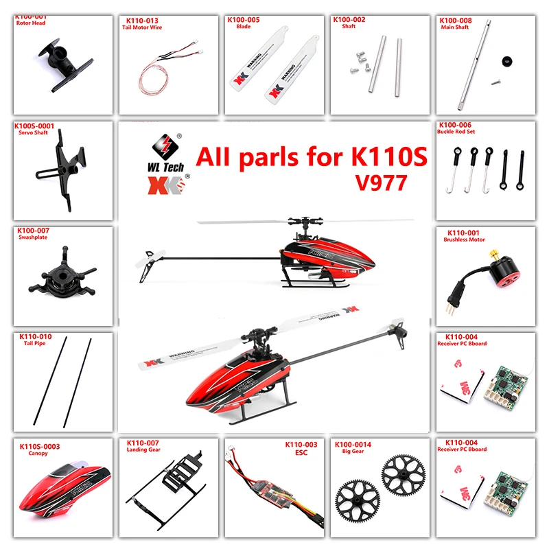 Wltoys XKS K110S K110 RC Helicopter Accessories Servo Blade Gear Motor Rotor Head Tail Canopy ESC Board for K110S Upgrade Parts
Wltoys XKS K110S K110 RC Helicopter Accessories Servo Blade Gear Motor Rotor Head Tail Canopy ESC Board for K110S Upgrade Parts