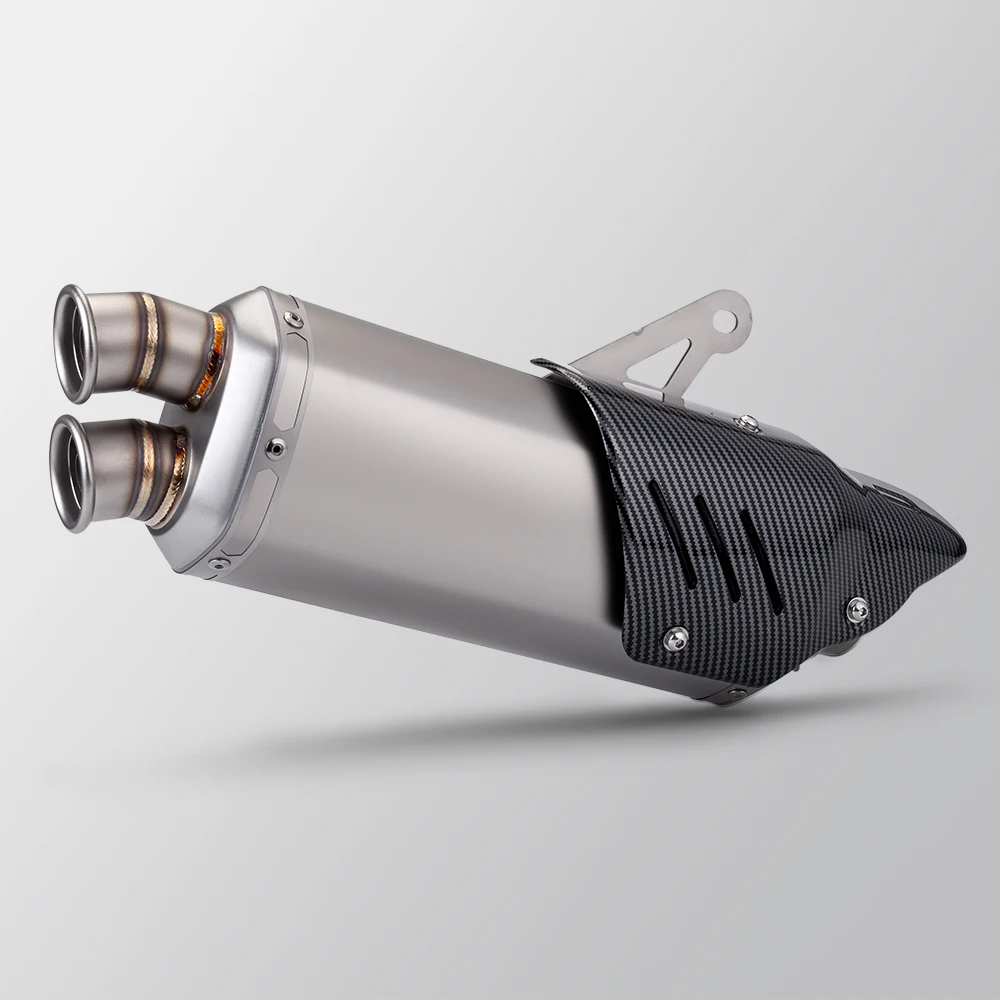 51mm universal motorcycle muffler suitable for mt09 mt07 R3 R6 S9 dual hole exhaust pipe with cover
51mm universal motorcycle muffler suitable for mt09 mt07 R3 R6 S9 dual hole exhaust pipe with cover