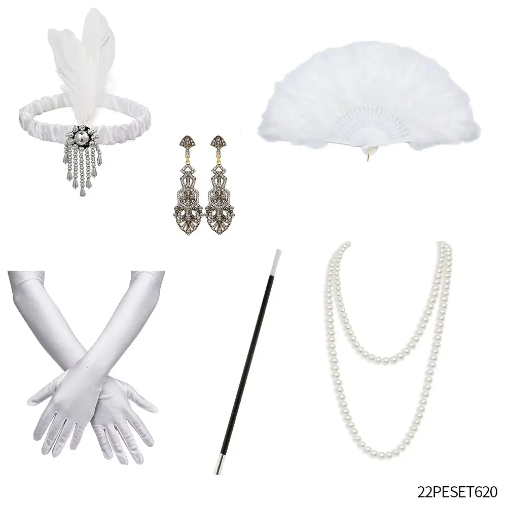 PESENAR White 1920s Costume and Accessories Set, Suitable for 1920s Themed Party and Cosplay
PESENAR White 1920s Costume and Accessories Set, Suitable for 1920s Themed Party and Cosplay