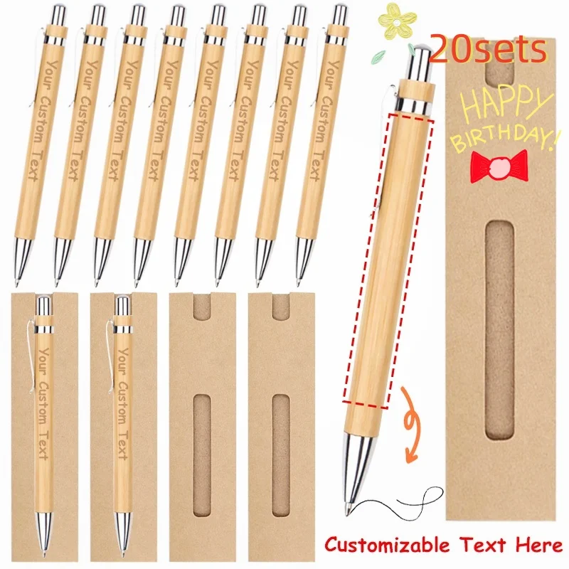 20Sets Personalized Bamboo Ballpoint Pens with Gift Box for Wedding Engagement Party Favors, Corporate Business Party Gifts
20Sets Personalized Bamboo Ballpoint Pens with Gift Box for Wedding Engagement Party Favors, Corporate Business Party Gifts